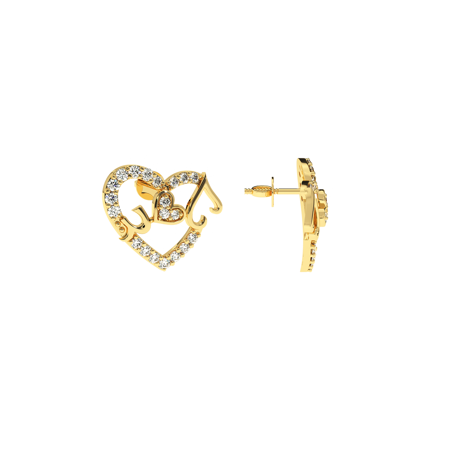 0.39 CT Musical Heart Lab Diamond Earrings | Elegant Gift
